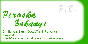 piroska bokanyi business card